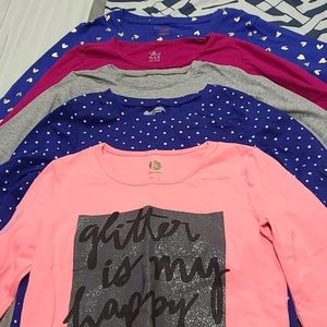 5 girls long sleeve shirts size 10/12